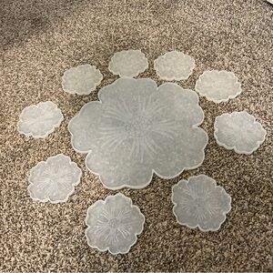 Flower Shape Silicone Coaster Set Resin Mold